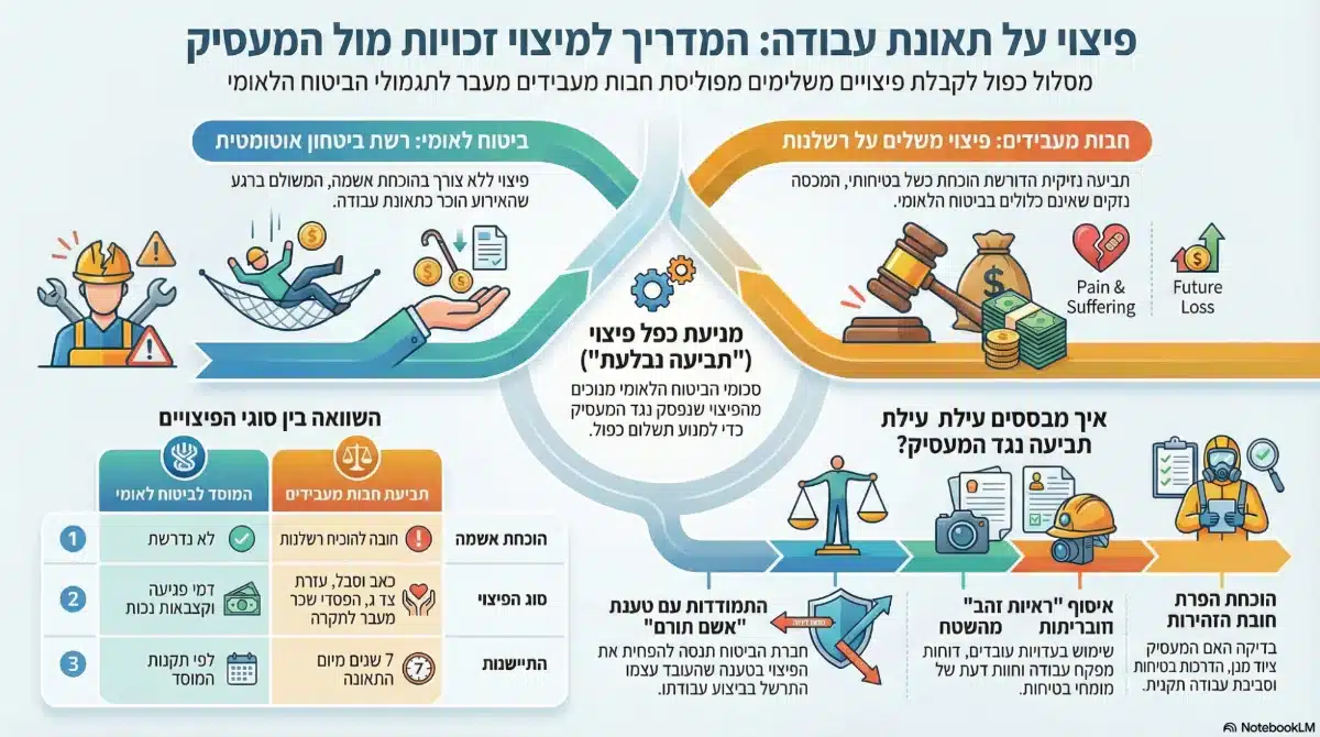 פיצוי תאונת עבודה תביעות נגד מעסיקים